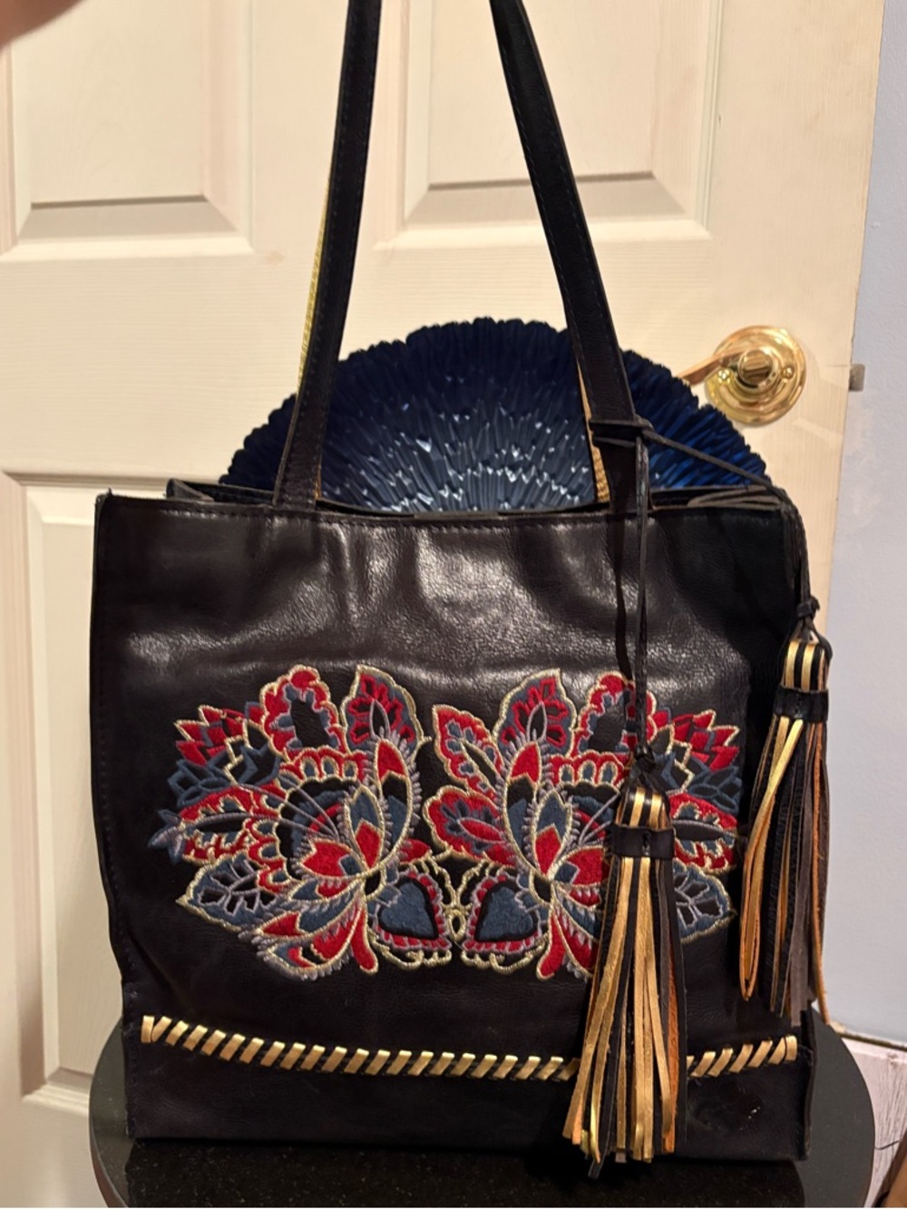 Patricia Nash Provençal Embroidery Toscano Tote Bag w/ Tassles